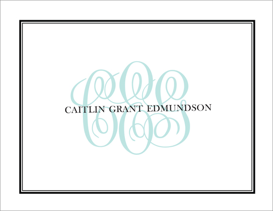 Tailored Monogram Foldover Note Cards